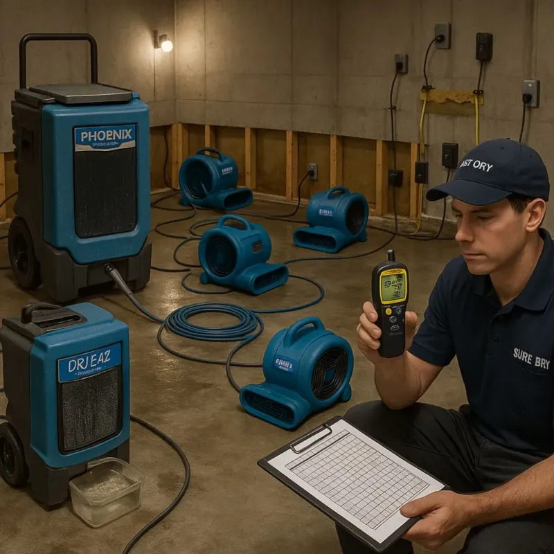 Structural Drying and Dehumidification process in Fargo, ND